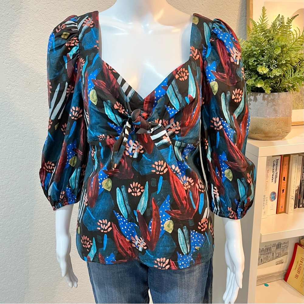 Anthropologie Exotic Print Blouse